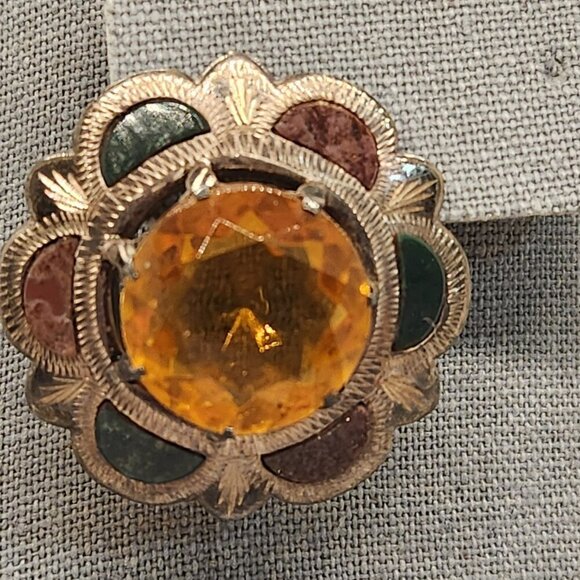 Jewelry - Scottish Agate Hallmarked Sterling Silver Brooch